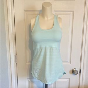 Athleta Green and Blue Fitted Sleeveless Tank Top